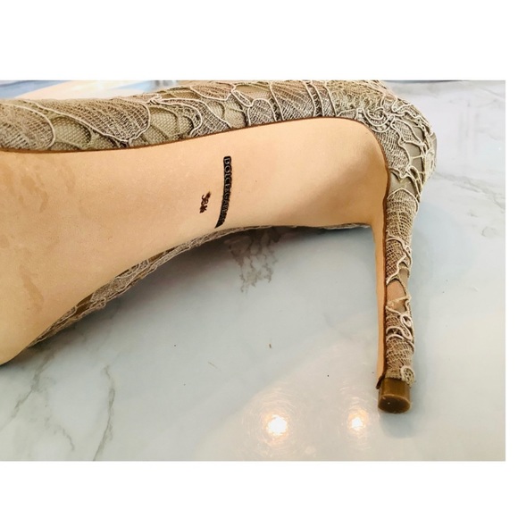 New: Dolce & Gabbana ~Beige~ Cotton Lace Boots 8.5 - Picture 6 of 9